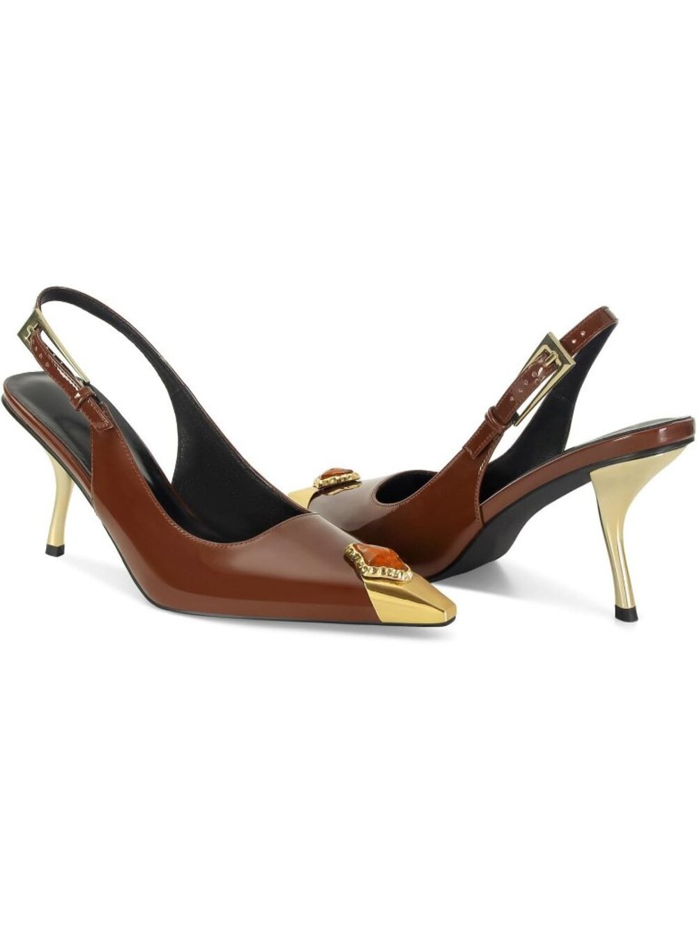 Women's Brown Foam Fabric Pointed Closed Toe Fashion Wedding Sandal Heels - Picture 5 of 6